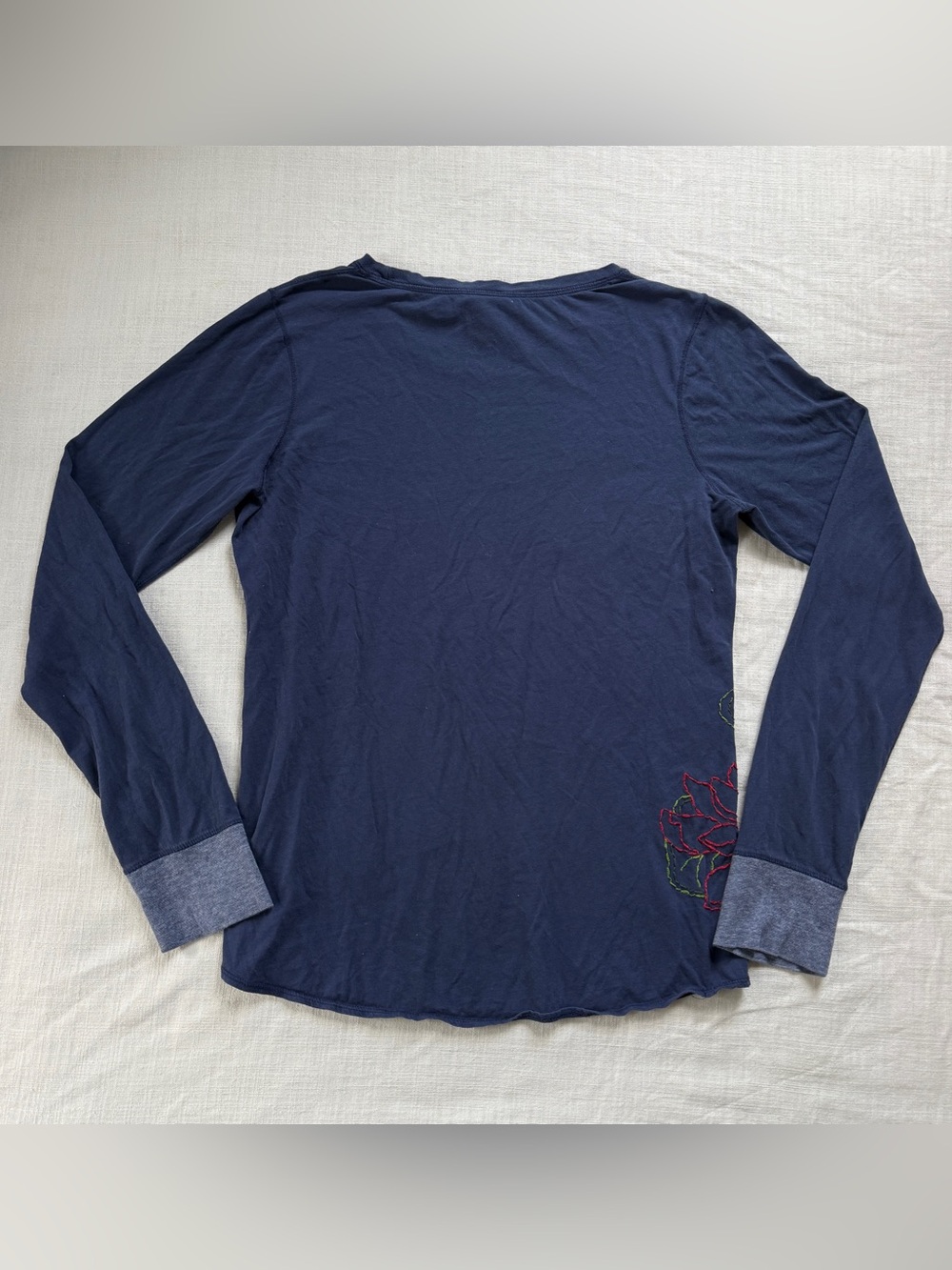 Vintage Lucky Brand Lotus Embroidered Cotton Long Sleeve Top L Boho - Picture 6 of 10